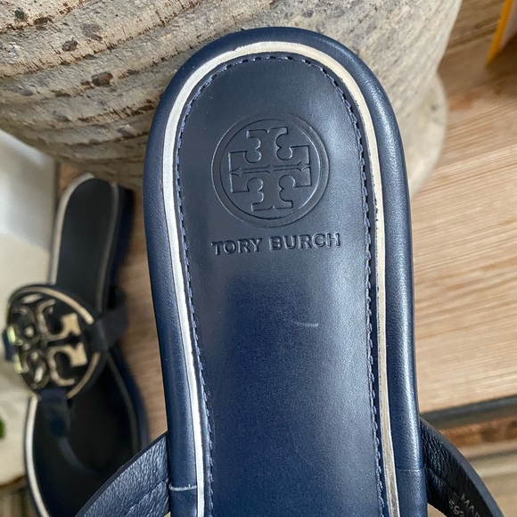 NWOB β’ Tory Burch Metal Miller Leather Sandals - Picture 13 of 16